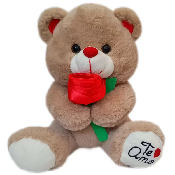 Urso de Pelúcia com Flor 28 cm