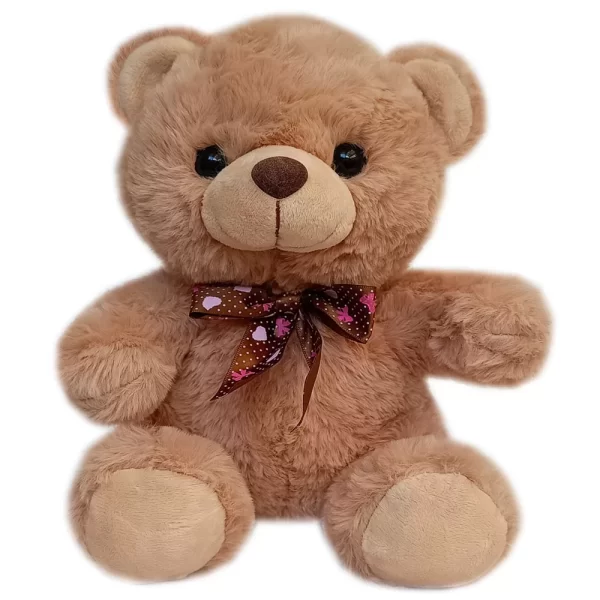 Urso de Pelúcia com Laço 23 cm – Fofo e Encantador