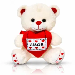 Urso de Pelúcia 26 cm com Coração “Amor”