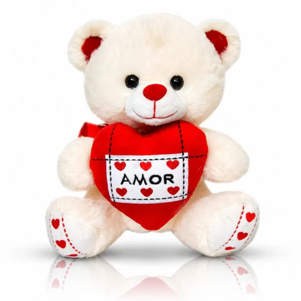Urso de Pelúcia 26 cm com Coração “Amor”